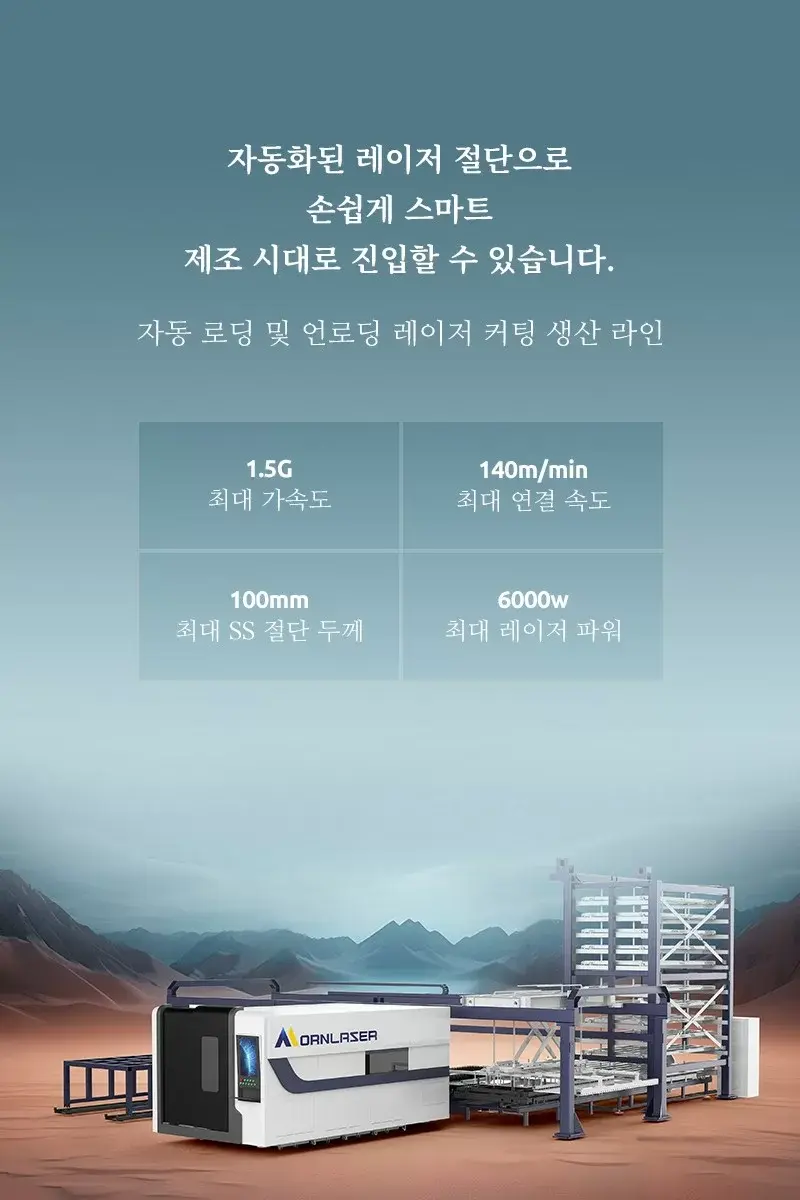 전자동 로딩 및 언로딩 레이저 커팅 생산 라인